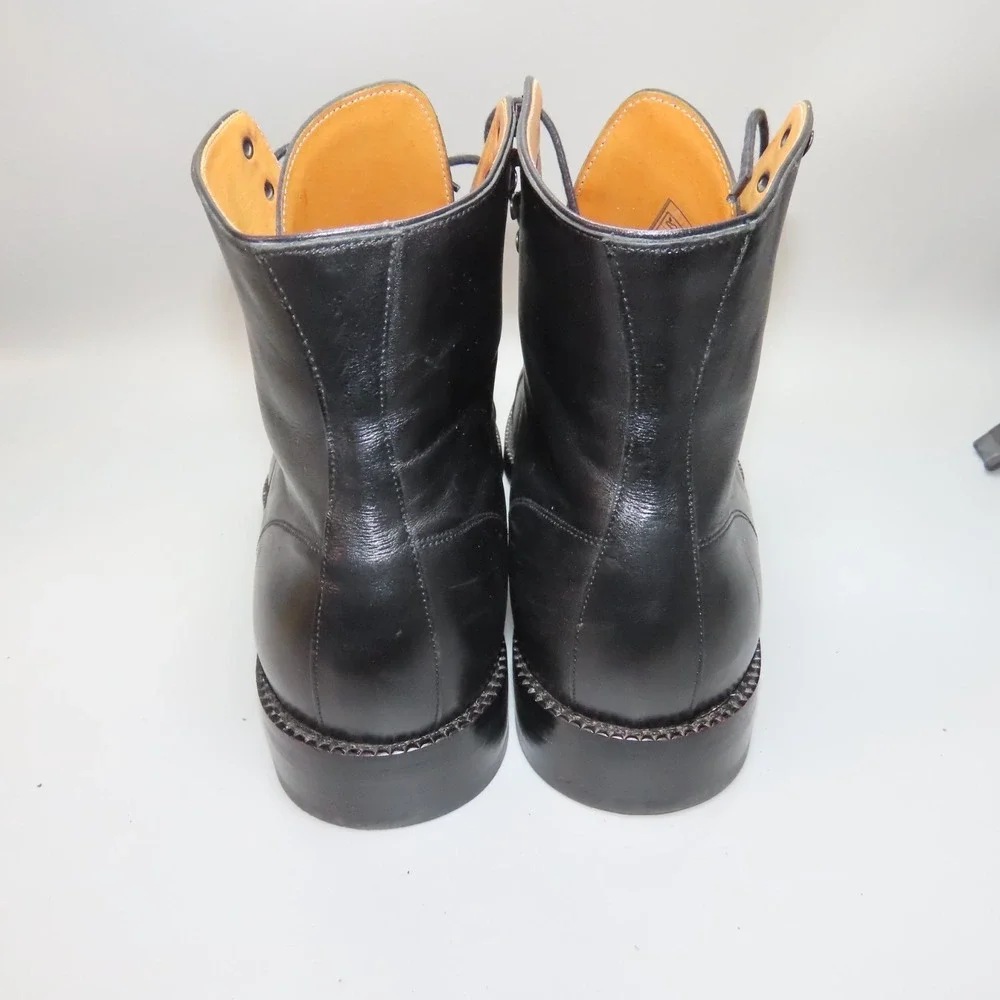 Men's Beckett Simonon Boots Black Leather‎ Lorenzo Dress Cap Toe Lace Up 10.5